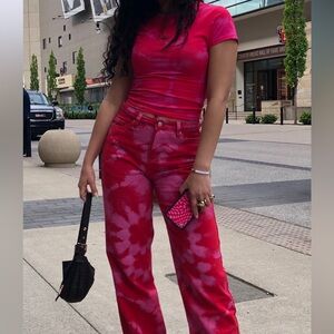 I.AM.GIA - Red and Pink Tie-Dye Women's Pants and t-shirt set